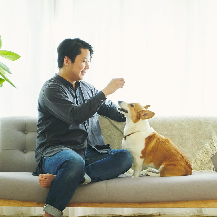 PETOKOTO代表の大久保と愛犬コルク