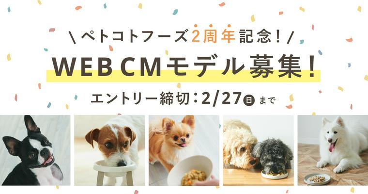 【祝2周年】PETOKOTO FOODSのWEB CMモデルを募集します！